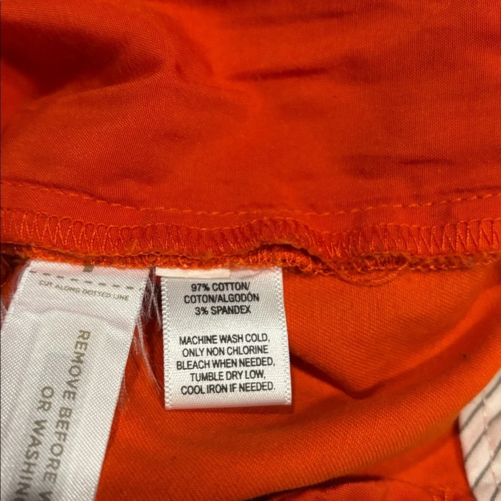Ann Taylor Loft The Riviera Mid Rise Orange Cotton Blend Chino Preppy Short WN 8